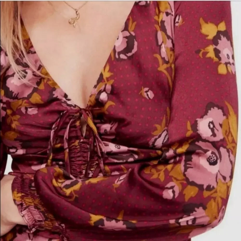 Free People Morning Light Long Sleeve Floral Size 0 Dress